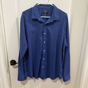 Untuckit Regular Fit Langhorne Button Down Long Sleeve Blue Size XL